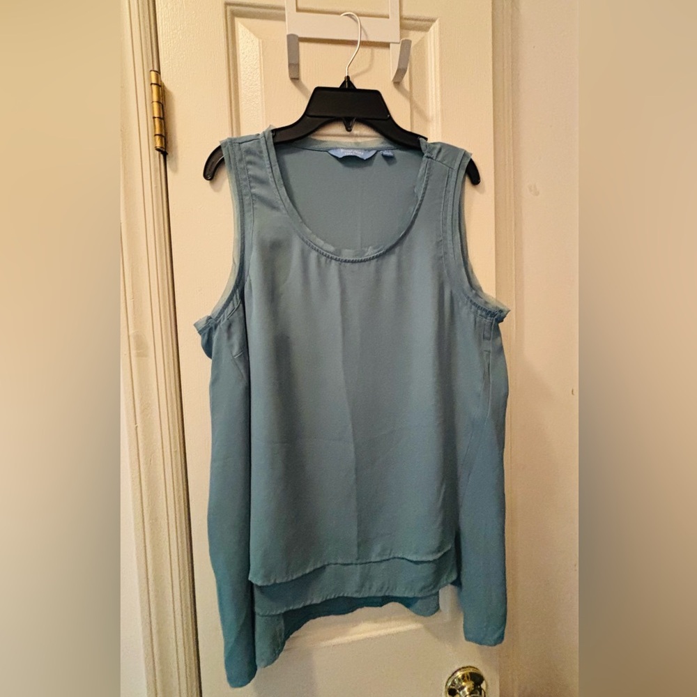 Sleeveless Blue Blouse
